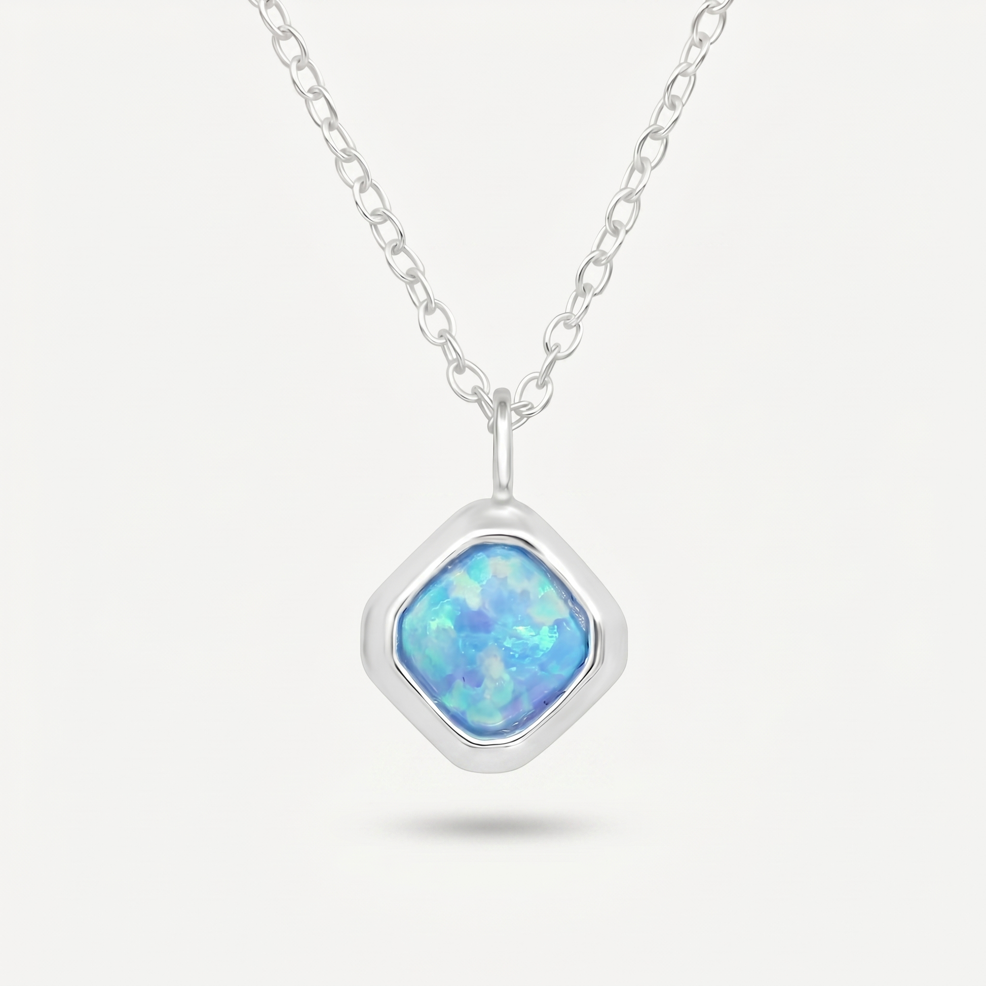 Collar Ópalo Azul Plata S925