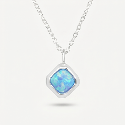 Collar Ópalo Azul Plata S925