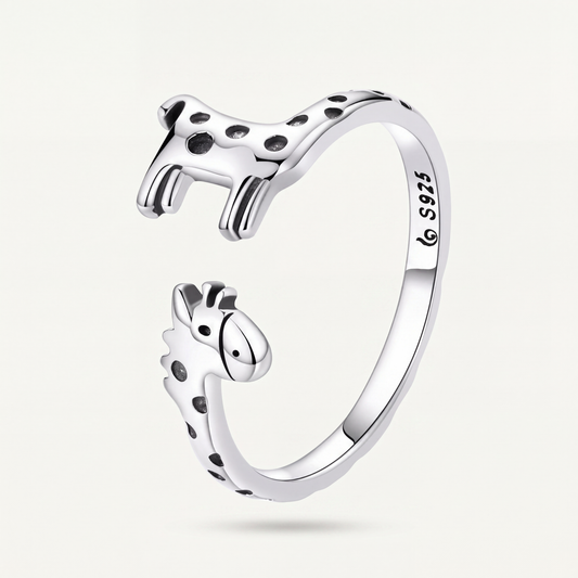 Anillo Plata S925 Jirafita Abrazo