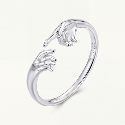 Anillo Plata S925 Manos que se Buscan