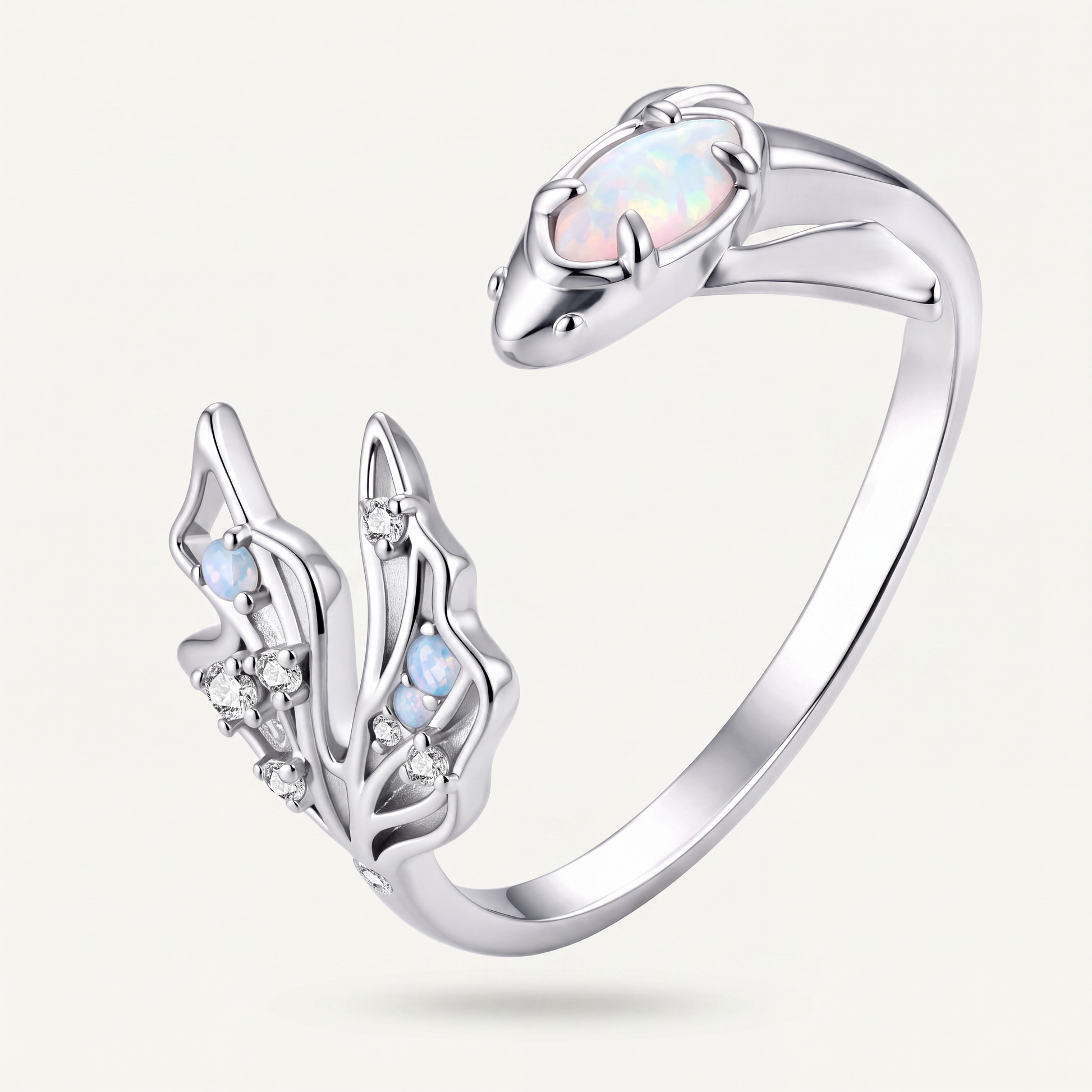 Anillo Plata S925 Delfín Ópalo