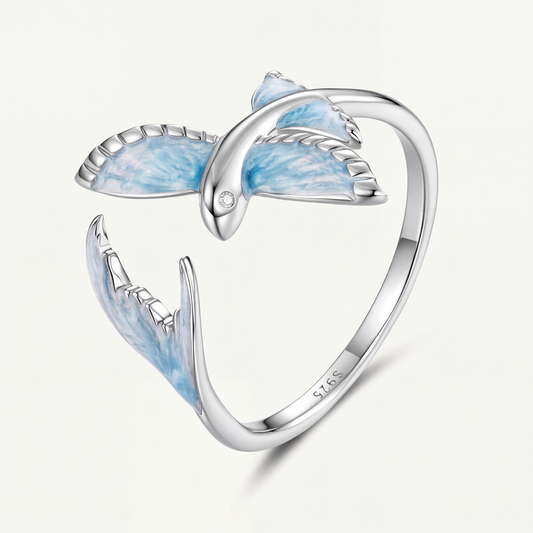 Anillo Plata S925 Golondrina Azul