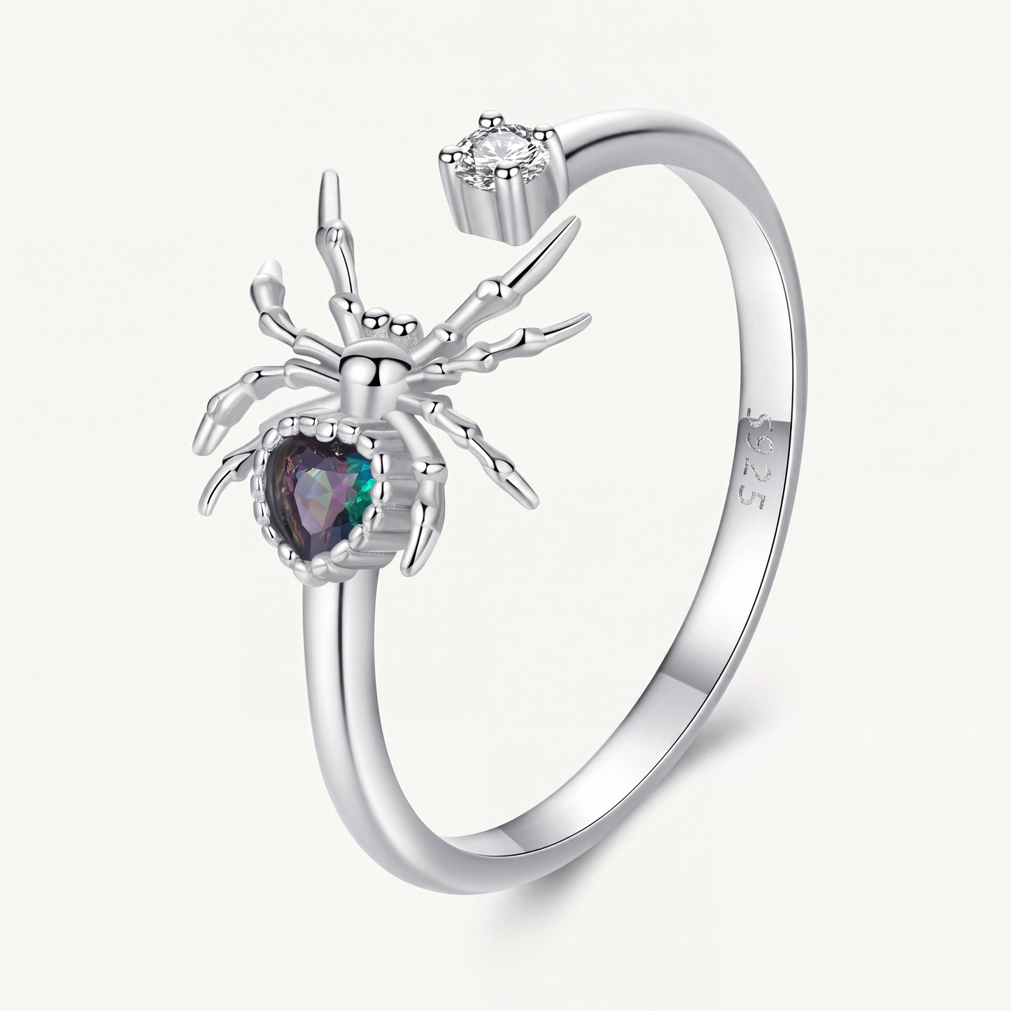 Anillo Plata S925 Araña Mística