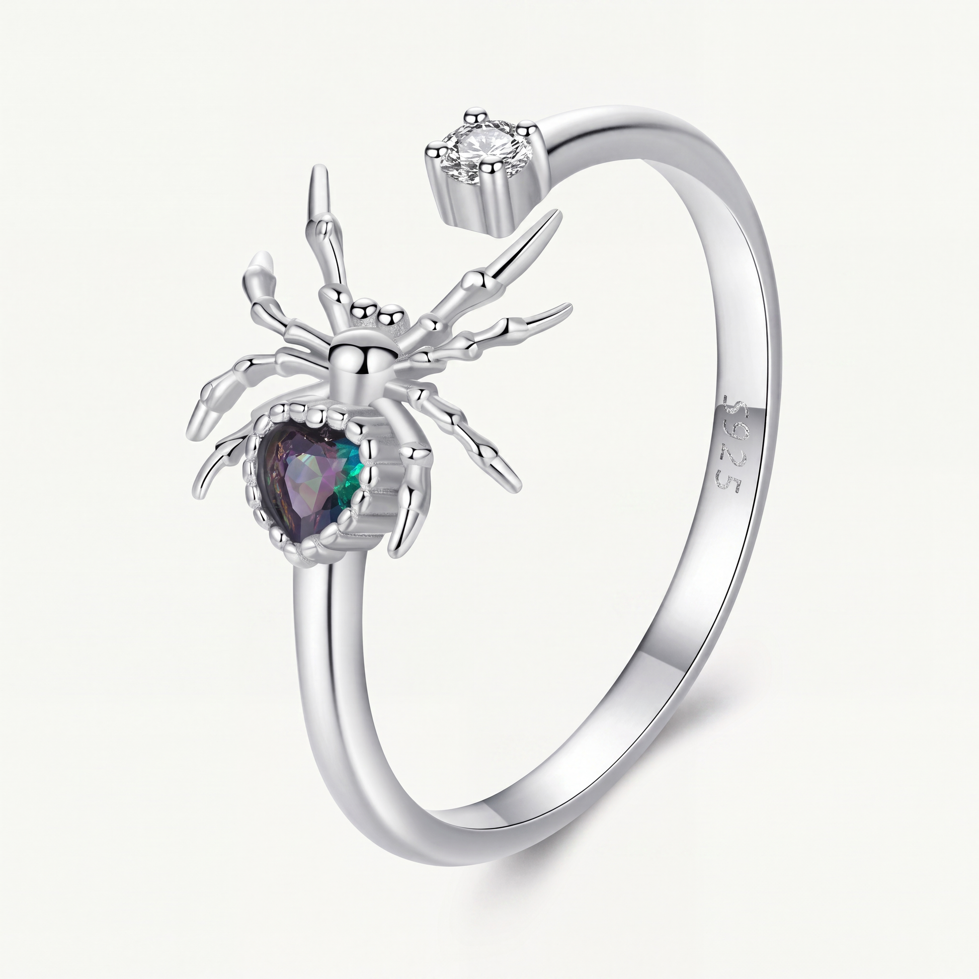 Anillo Plata S925 Araña Mística