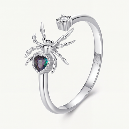 Anillo Plata S925 Araña Mística