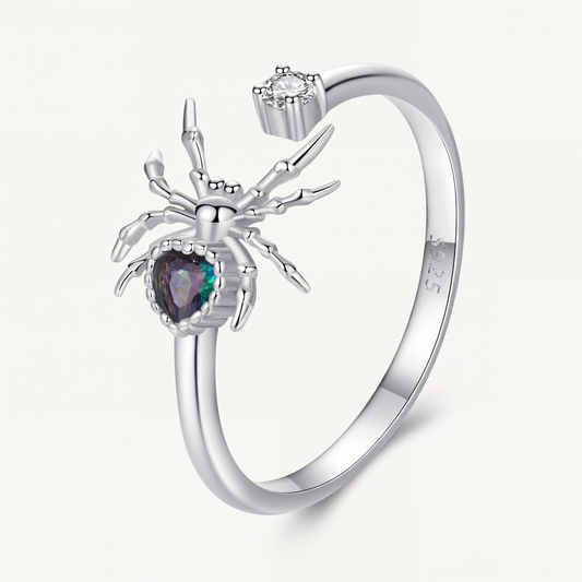 Anillo Plata S925 Araña Mística
