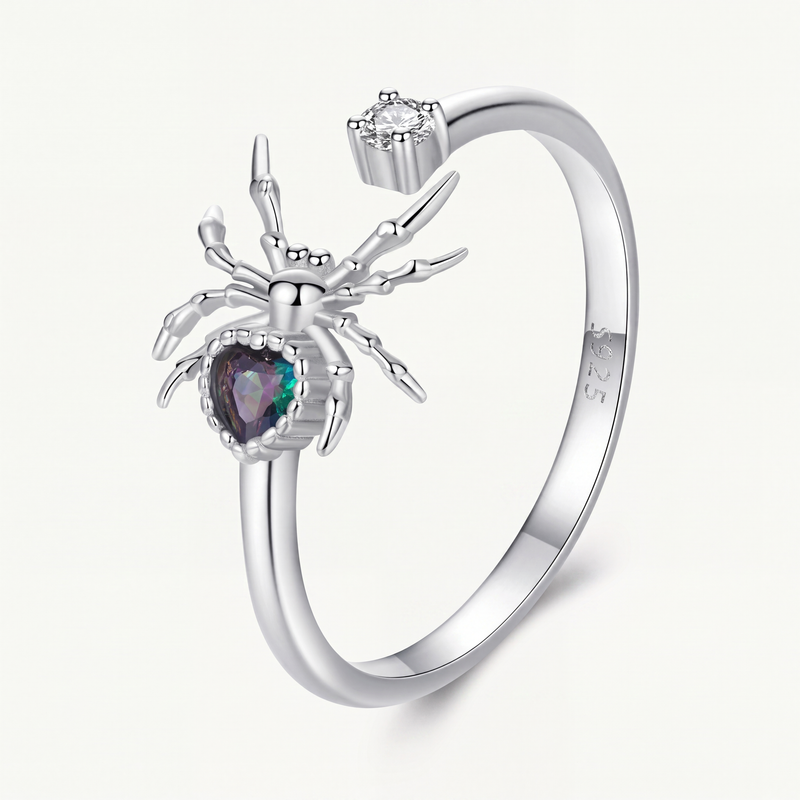 Anillo Plata S925 Araña Mística