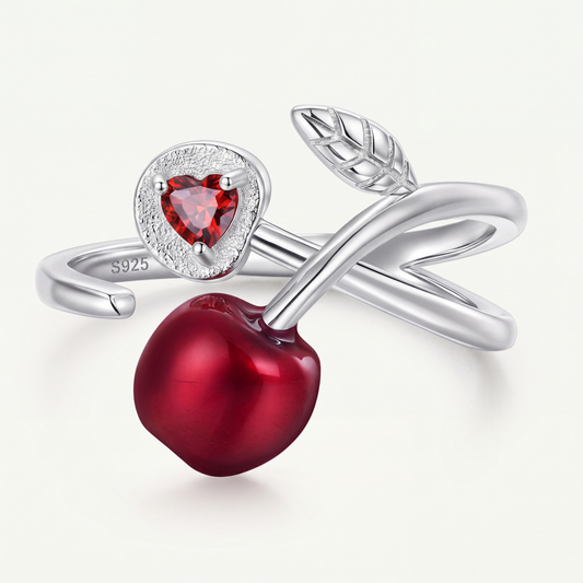 Anillo Plata S925 Cereza Roja