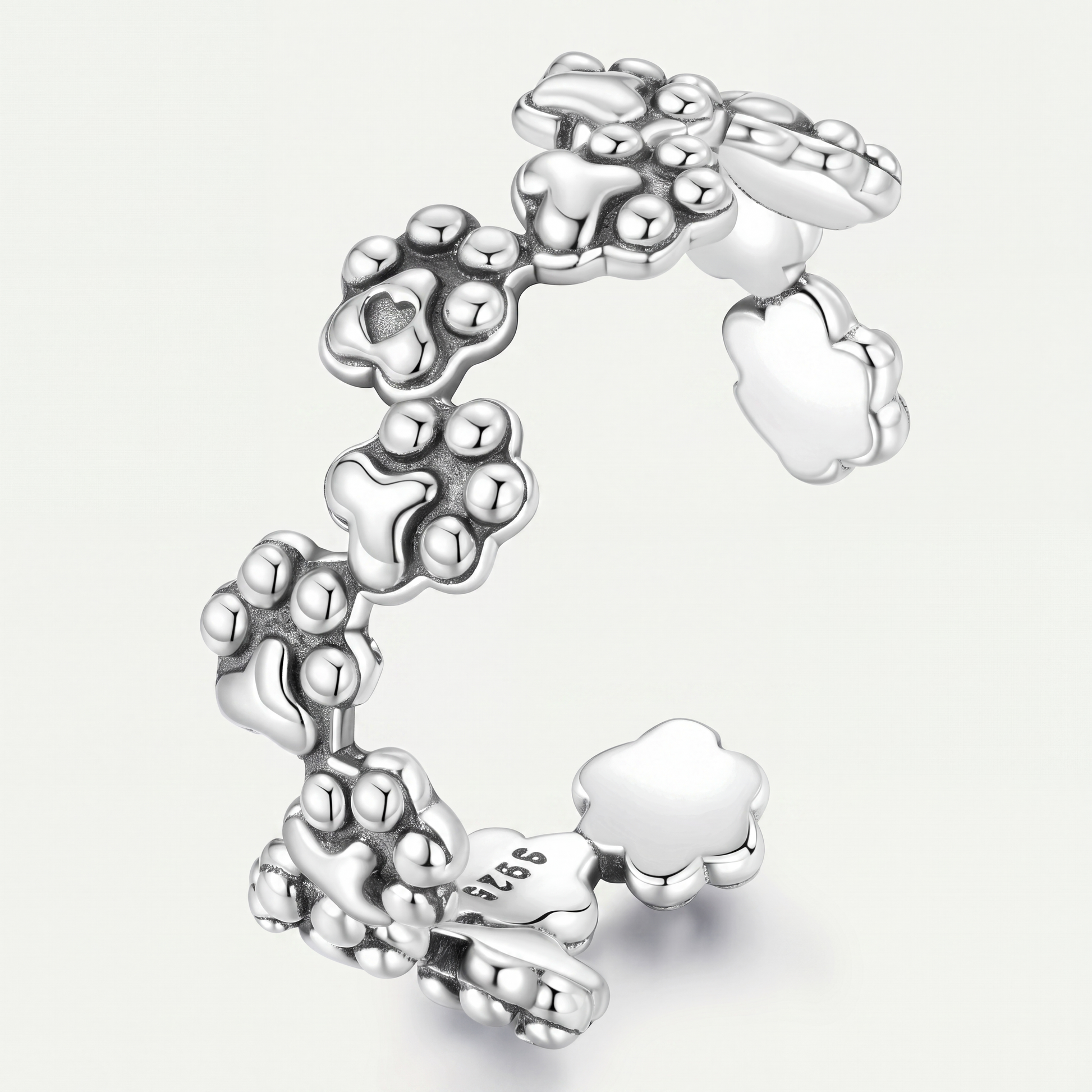 Anillo Plata S925 Patitas Huellas