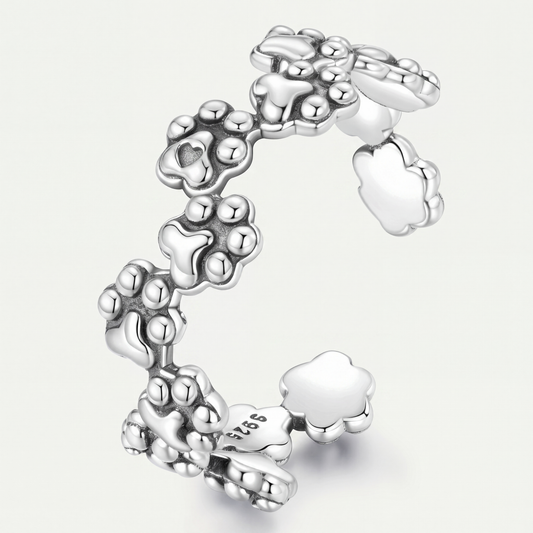 Anillo Plata S925 Patitas Huellas