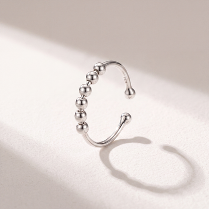 Anillo Anti-Estrés Plata S925 Abaco Plateado