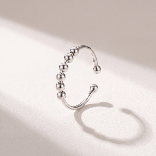Anillo Anti-Estrés Plata S925 Abaco Plateado