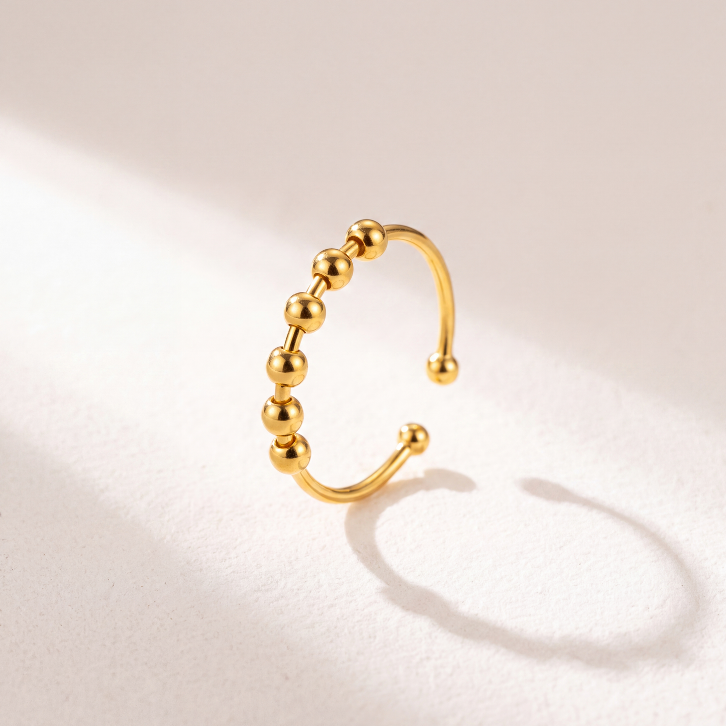 Anillo Anti-Estrés Plata S925 Abaco Dorado