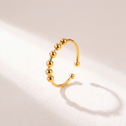 Anillo Anti-Estrés Plata S925 Abaco Dorado
