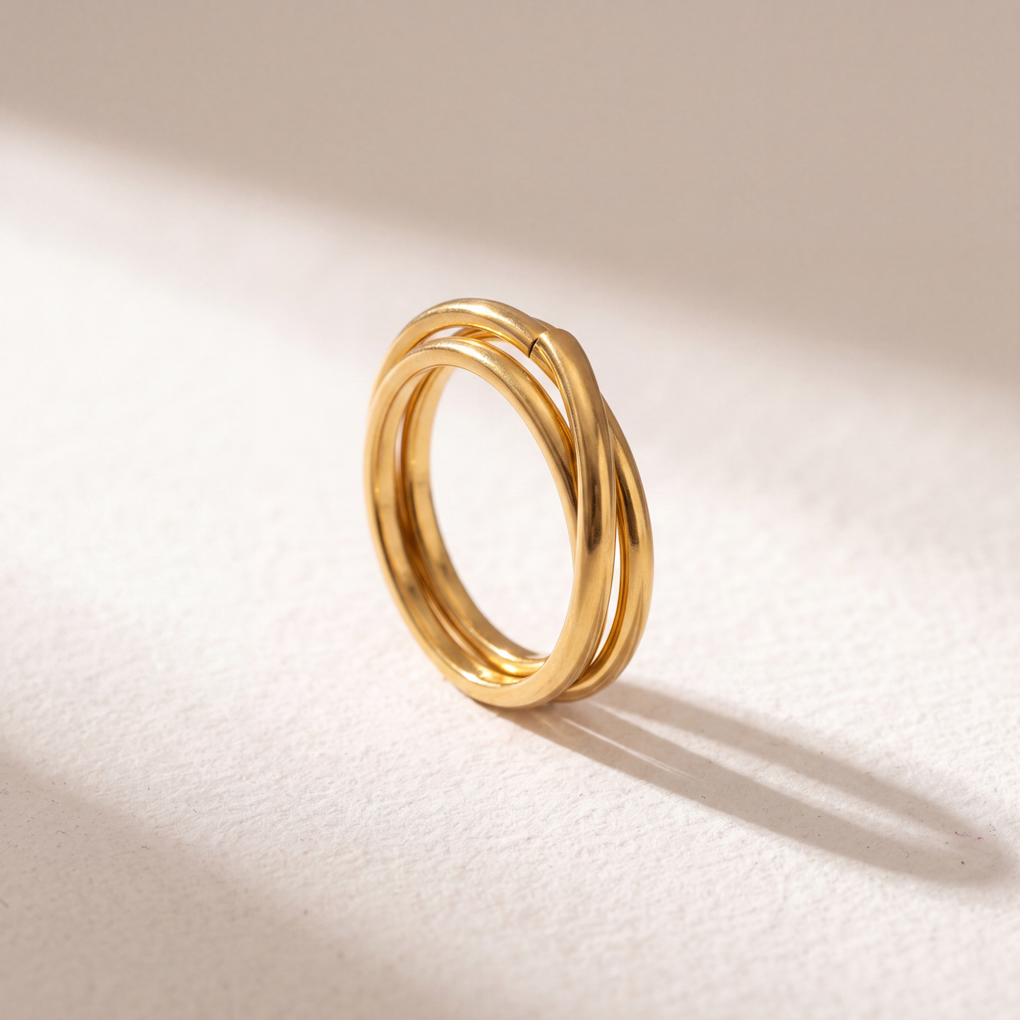 Anillo Anti-Estrés Triple Aro Julio Dorado