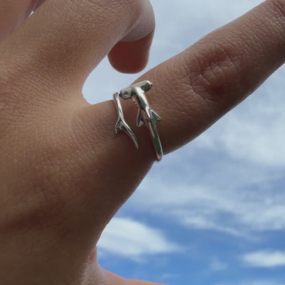 Anillo Plata S925 Tiburón Martillo