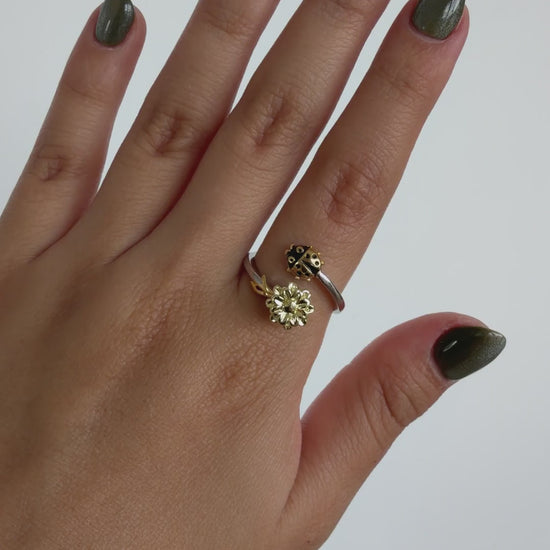 Anillo Anti-Estrés Julio Mariquita — video del producto girando en la mano
