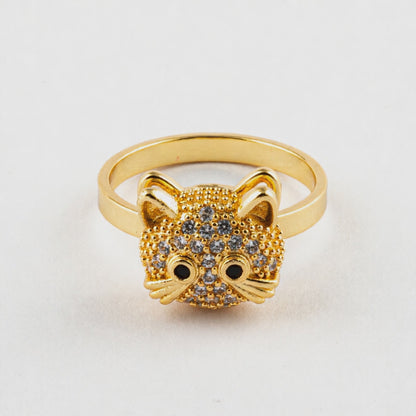 Anillo Anti-Estrés Gatito Dorado Cat Within