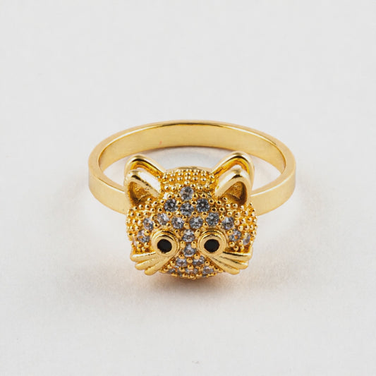 Anillo Anti-Estrés Gatito Dorado Cat Within