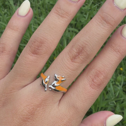 Anillo Plata S925 Perrito Corgi