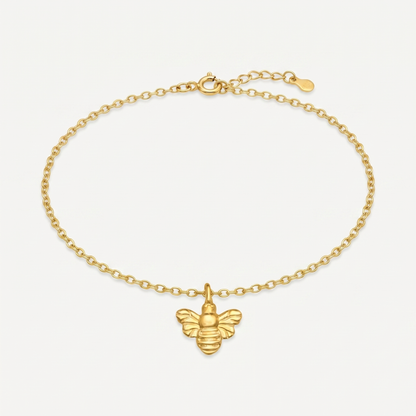 Tobillera Abeja Dorada Plata S925