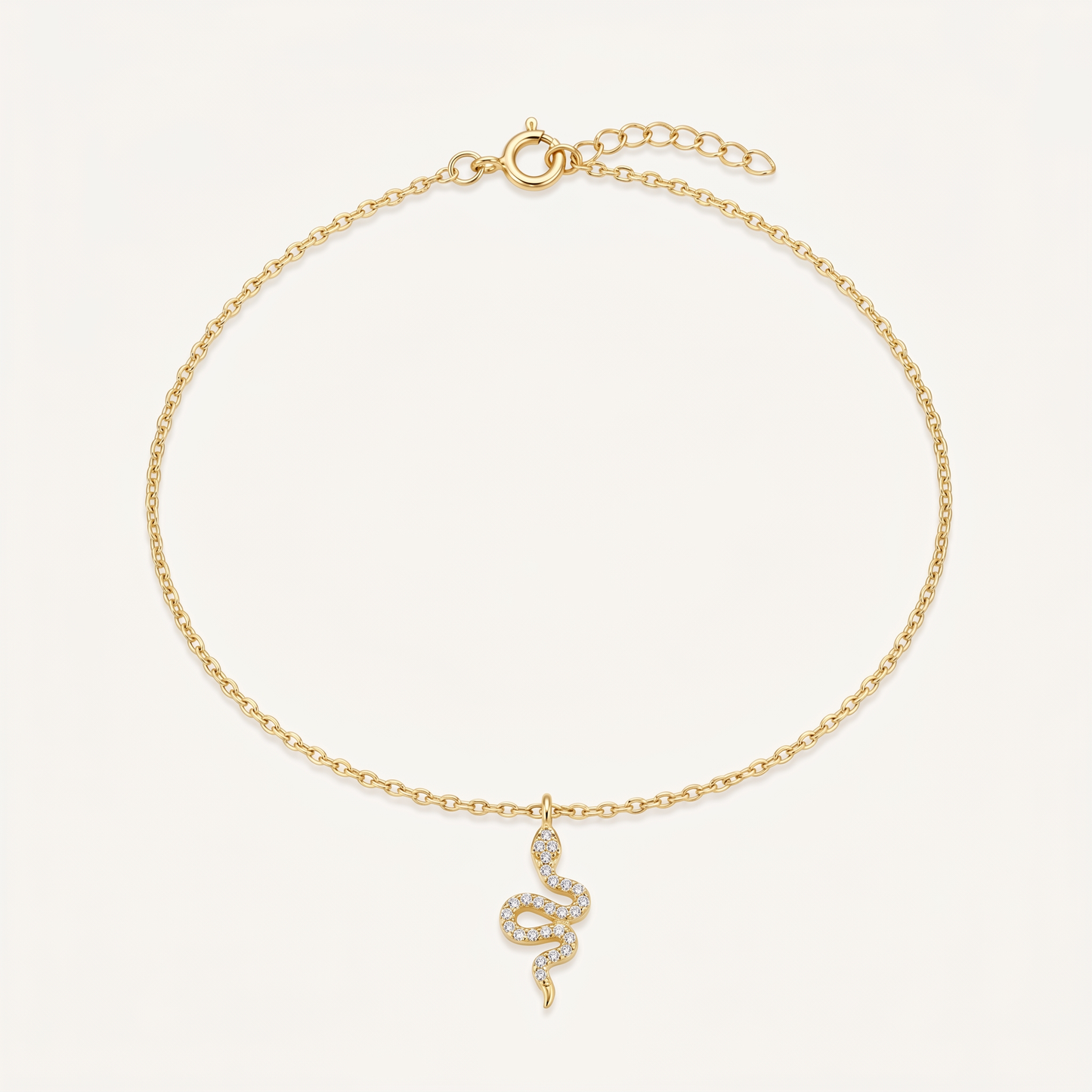Tobillera Serpiente Dorada Plata S925