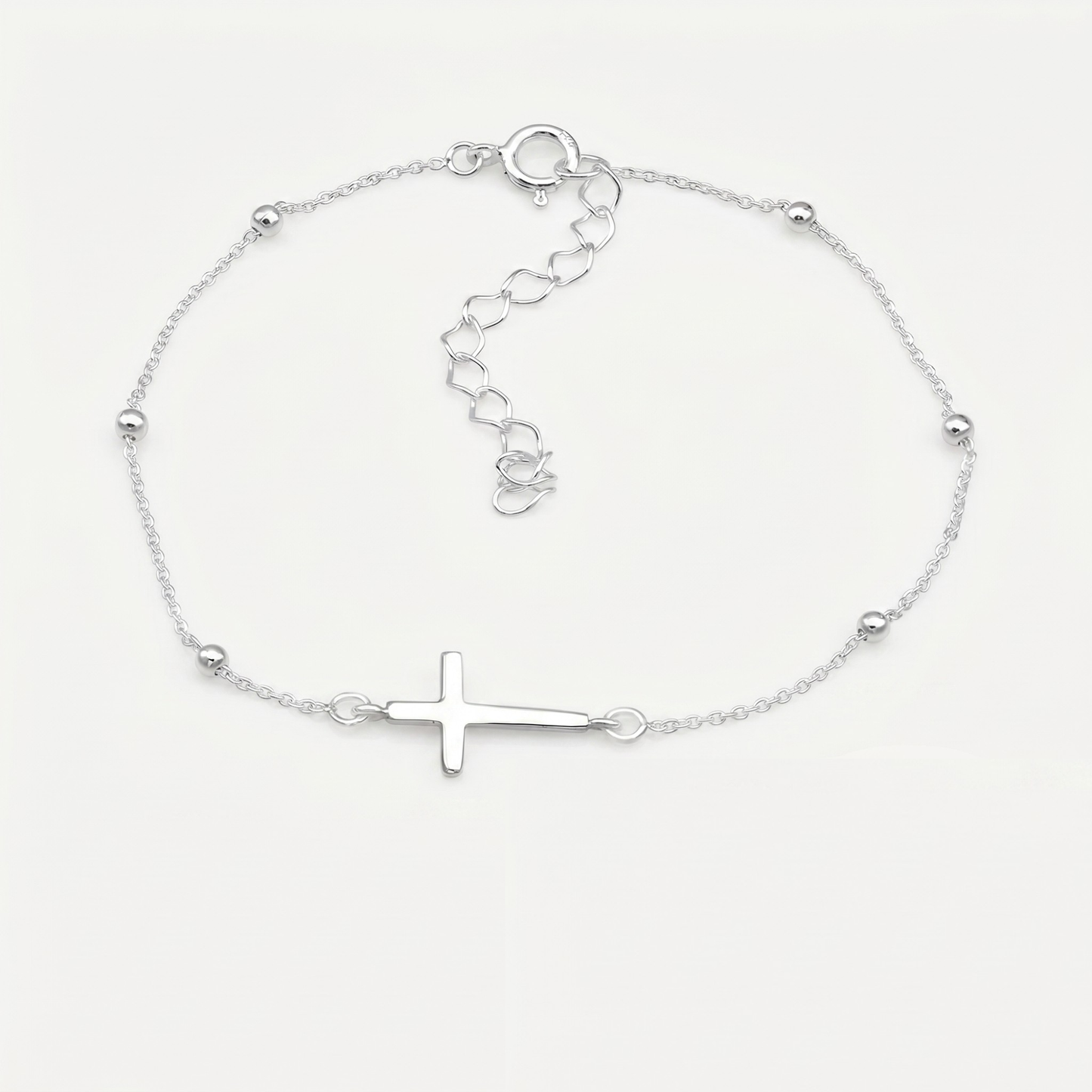 Tobillera Cruz Plata S925