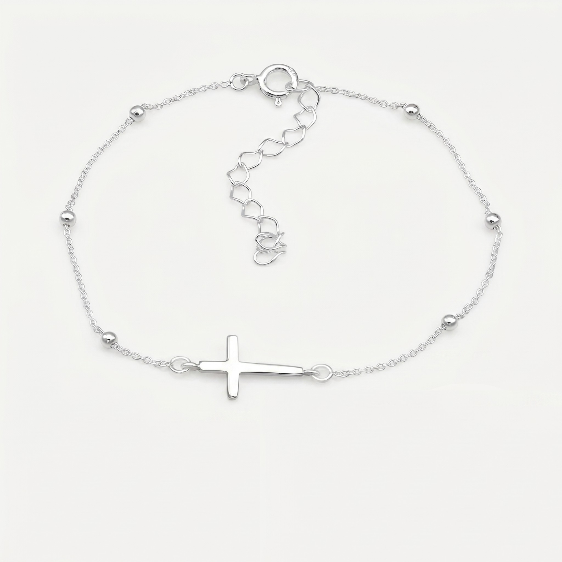 Tobillera Cruz Plata S925