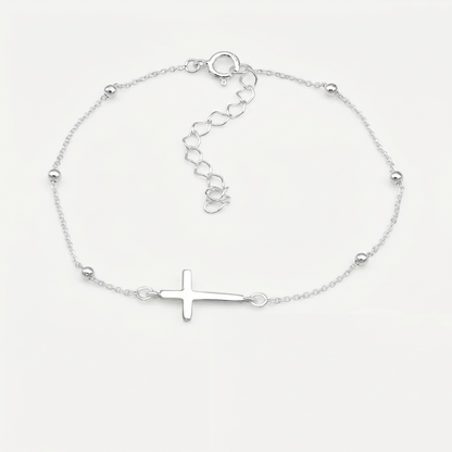 Tobillera Cruz Plata S925