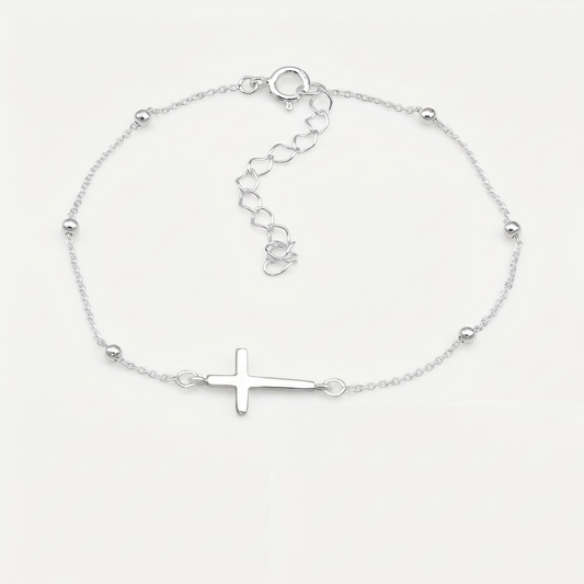 Tobillera Cruz Plata S925