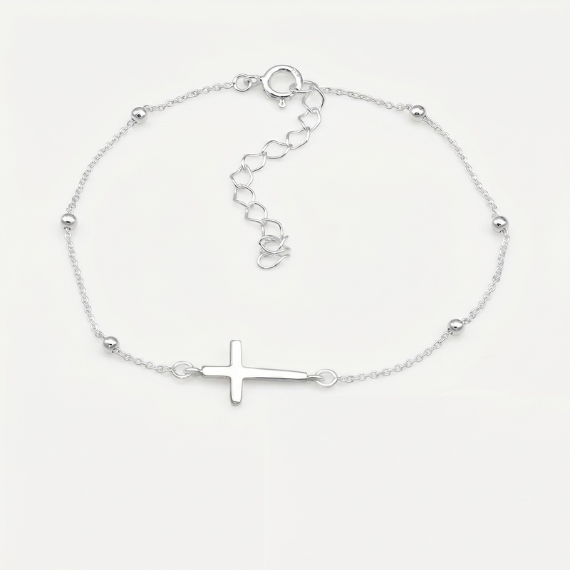 Tobillera Cruz Plata S925